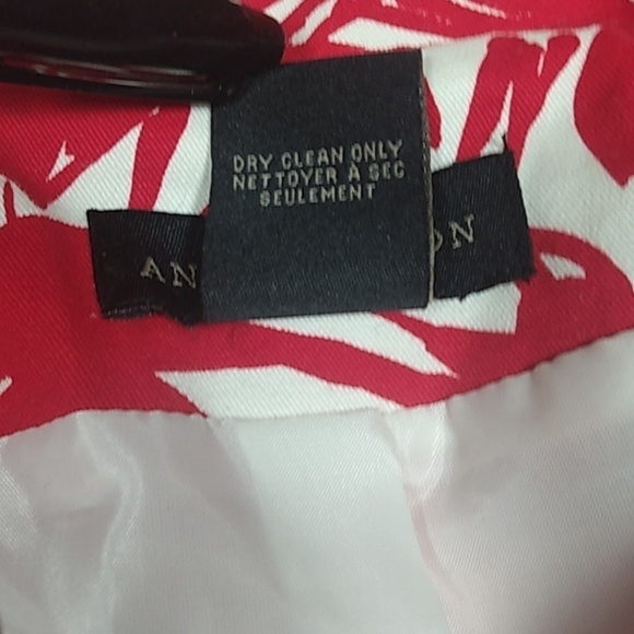 Anne Carson size Large red and white floral Blazer/jacket - Picture 8 of 8